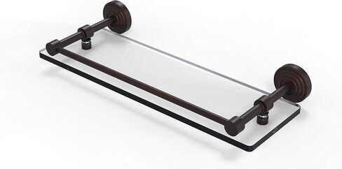 Allied Brass WP-1/22-GAL-ABR Wp 1 Gal Waverly Place Inch Tempered Gallery Rail Glass Shelf, 22 Inch, Antique Brass in Saudi Arabia