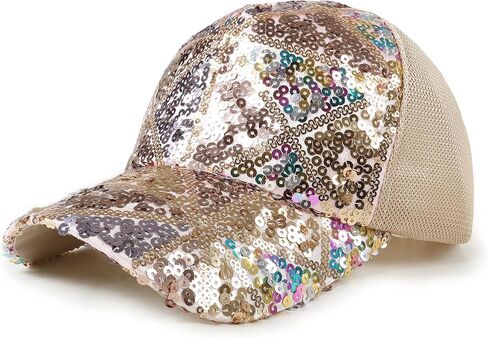 Baseball Cap Sun Hat Rhinestone Sequin Cap Diamond Bling Hat Cute Cool Summer Hats Fashionable Trucker Hats for Women Men in Saudi Arabia