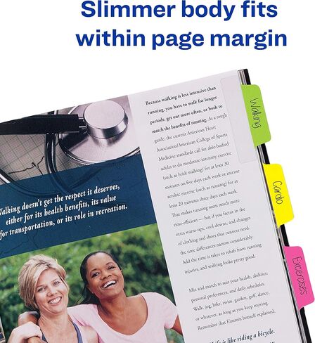 علامات تبويب Avery Margin Ultra، مقاس 2.5 بوصة × 1 بوصة، تصميمات باستيل لامعة لامعة، 16 علامة تبويب صفحة قابلة لإعادة تعيين موضعها (74150) in Kuwait