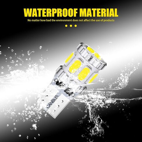 Pack-2 Car T10 LED Width Lights، 5630-8SMD أضواء لوحة الترخيص، مصابيح قراءة فائقة السطوع، أضواء الأدوات، استبدال لمبة السيارة، عالمية لمعظم السيارات والشاحنات وسيارات الدفع الرباعي (أبيض) in Saudi Arabia