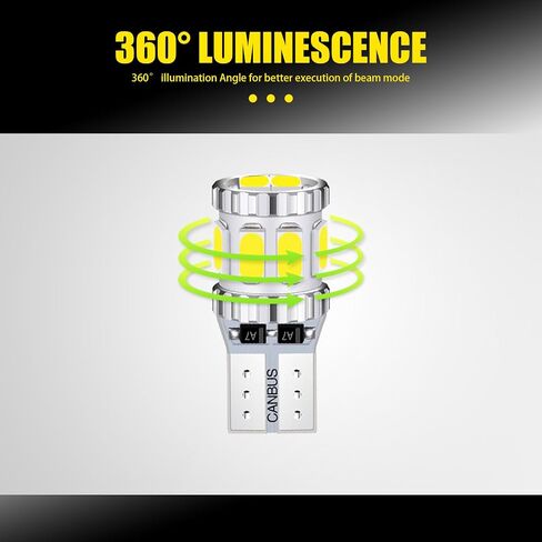 Pack-2 Car T10 LED Width Lights، 5630-8SMD أضواء لوحة الترخيص، مصابيح قراءة فائقة السطوع، أضواء الأدوات، استبدال لمبة السيارة، عالمية لمعظم السيارات والشاحنات وسيارات الدفع الرباعي (أبيض) in Saudi Arabia