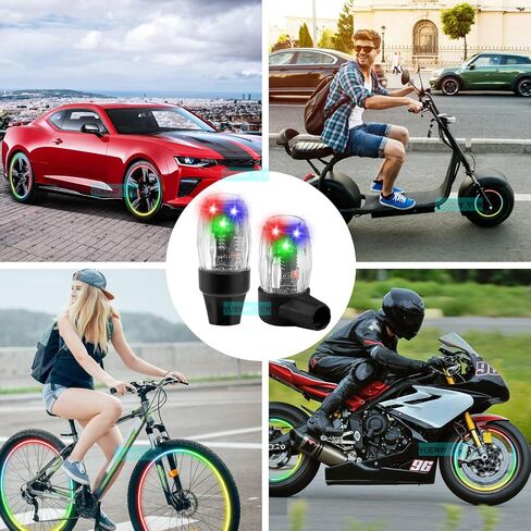 2 حزمة أضواء الإطارات للسيارة LED الملونة عجلة ضوء صمام الجذعية غطاء ضوء فلاش لشاحنة دراجة نارية دراجة نارية مقاوم للماء قابلة للشحن الإطارات تكلم مصباح يتوهج في الظلام عاكس الملحقات (2PC) in Kuwait