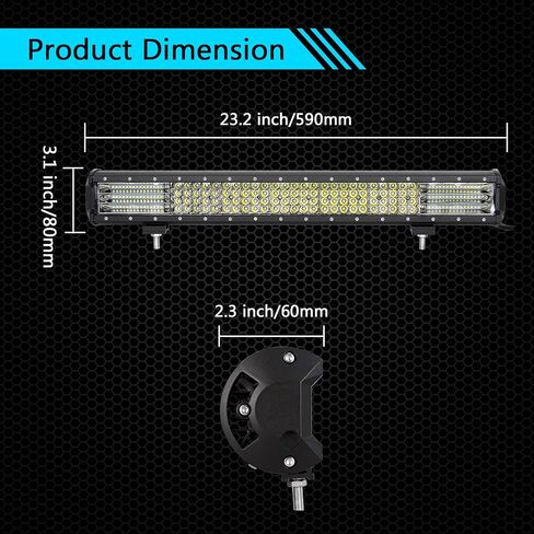 Willpower 23 Inch 570W Led Light Bar Flood Beam Led Bar 12V 24V Waterproof Offroad Driving Lights Fog Lamps for 4x4 Truck Boat Tractor Car Pickup ATV UTV SUV Boat in Saudi Arabia