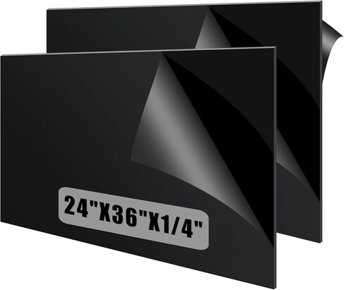 2 Pcs Black Acrylic Sheets 24 x 36 x 1/4" Thick Black Acrylic Sign Large Acrylic Board for Laser Cutting Painting Sawing Engraving Photo Frame DIY Display Handcraft Projects Crafts in Saudi Arabia