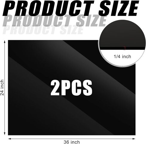2 Pcs Black Acrylic Sheets 24 x 36 x 1/4" Thick Black Acrylic Sign Large Acrylic Board for Laser Cutting Painting Sawing Engraving Photo Frame DIY Display Handcraft Projects Crafts in Saudi Arabia