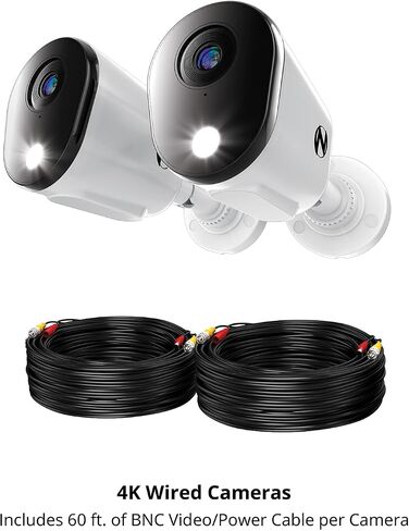 Night Owl Add On Wired 4K HD Indoor/Outdoor Deterrence Cameras with 2-Way Audio (2-Pack) (Requires Compatible DVR - Sold Separately) (2 Camera) in Saudi Arabia
