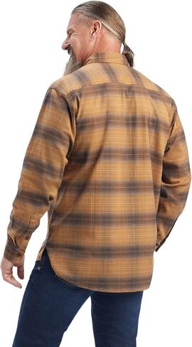 Ariat Male Rebar Flannel DuraStretch Work Shirt Sand XX-Large in Saudi Arabia