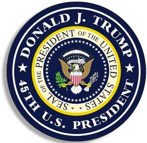 Round Donald J Trump 45th US President Sticker (Decal Insignia Vinyl Seal for Car, Coolers, and Laptops (3 inch) in Saudi Arabia