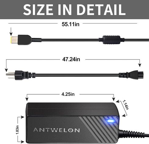 شاحن كمبيوتر محمول 65 وات لجهاز Lenovo Thinkpad T430 T440 T450 T460 T460S T470 T470S T540P T560 E450 E531 L440 L460 L470 X240 X250 X270 Ideapad G50 G70 Z40 Z50 20V 3.25A AC محول سلك إمداد الطاقة in Kuwait