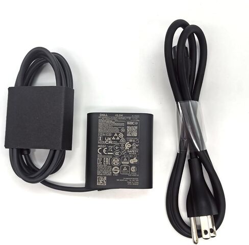 Dell Laptop Charger GAN 45W watt USB Type C USB C AC Adapter,XPS 9315 2-in-1 Charger,XPS 9315 AC Charger, Black, DA45NM210 in Saudi Arabia