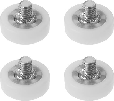 MroMax 4Pcs 22x7x1mm Roller Idler Bearing Pulley Sliding Conveyor Wheel Threaded Rod M6x8mm for Furniture, Hardware Accessories and Mobile Door White in Saudi Arabia