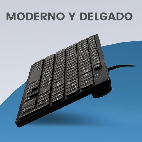 Perixx PERIBOARD-332 Teclado Mini USB retroiluminado con Cable - Teclas de tijera tipo X - Retroiluminación Blanca - Negro - QWERTY Español in Saudi Arabia
