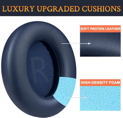 استبدال وسائد الأذن SOULWIT لسماعات Anker Soundcore Space Q45، وسائد الأذن مع جلد بروتين أكثر نعومة، وإسفنج عازل للضوضاء - أسود in Saudi Arabia