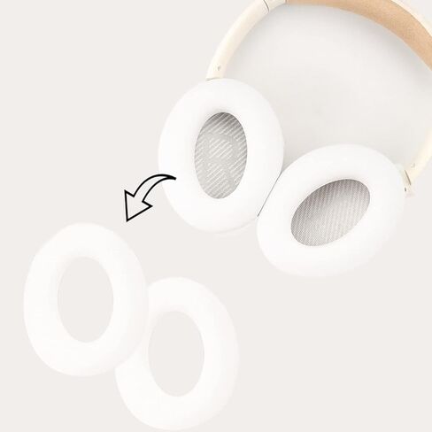 Adhiper سيليكون منصات الأذن غطاء حامي ل Bose QuietComfort 15 QC25 QC35 QC45 وسائد سماعة الرأس، غطاء وسائد الأذن مقاوم للعرق وقابل للغسل لـ QC15،25،35،45 (أبيض) in Kuwait