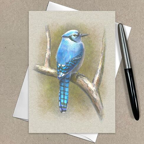 Illustrated Wild Birds All Occasion Greeting Cards, Handmade Note Card, 6 Pack, 5x7 inches, Blank Inside, with Envelopes, for birthdays, thank you notes, and more in Saudi Arabia