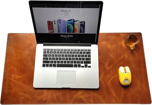 Genuine Leather Large Desk Pad Protector, 36'' x 17'' Office Desk Mat, Mouse Pad, Non-Slip Leather Desk Blotter, Laptop Desk Pad, Waterproof Desk Writing Pad for Office and Home -Dark Brown in Saudi Arabia