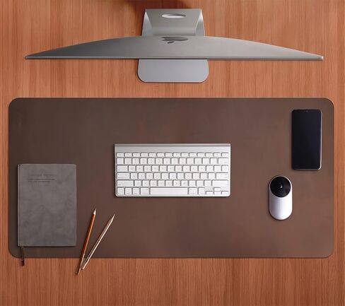 Genuine Leather Large Desk Pad Protector, 36'' x 17'' Office Desk Mat, Mouse Pad, Non-Slip Leather Desk Blotter, Laptop Desk Pad, Waterproof Desk Writing Pad for Office and Home -Dark Brown in Saudi Arabia