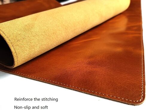 Genuine Leather Large Desk Pad Protector, 36'' x 17'' Office Desk Mat, Mouse Pad, Non-Slip Leather Desk Blotter, Laptop Desk Pad, Waterproof Desk Writing Pad for Office and Home -Dark Brown in Saudi Arabia