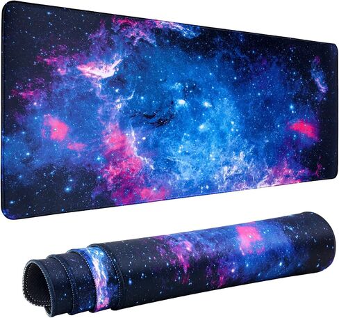 Starry Gaming Mouse Pad Gradient Desk Pad with Seamed Edges, Waterproof Desk Pad Non-Slip Rubber Base Keyboard Pad Computer Mat, 31.5x11.8 Inch Large Mousepad (Starry) in Saudi Arabia