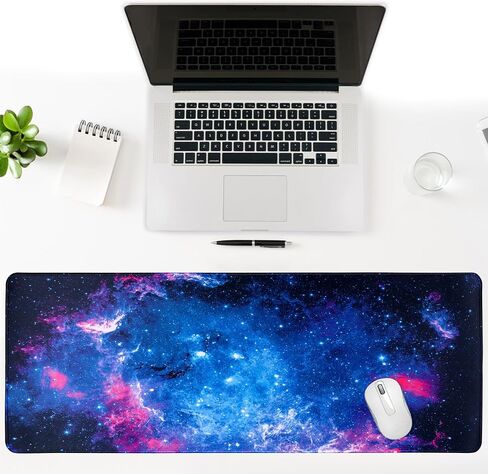 Starry Gaming Mouse Pad Gradient Desk Pad with Seamed Edges, Waterproof Desk Pad Non-Slip Rubber Base Keyboard Pad Computer Mat, 31.5x11.8 Inch Large Mousepad (Starry) in Saudi Arabia