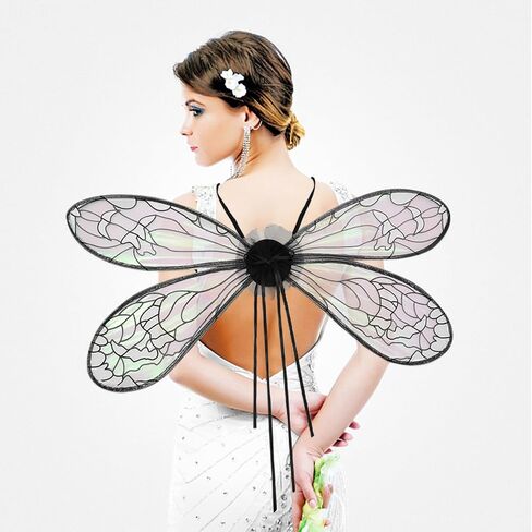 Hying Festival Costume Wings Sparkle Adult Fairy Wings Princess Angel Wing Dragonfly Wings Dress Up Accessories for Women in Saudi Arabia