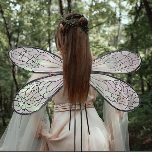 Hying Festival Costume Wings Sparkle Adult Fairy Wings Princess Angel Wing Dragonfly Wings Dress Up Accessories for Women in Saudi Arabia