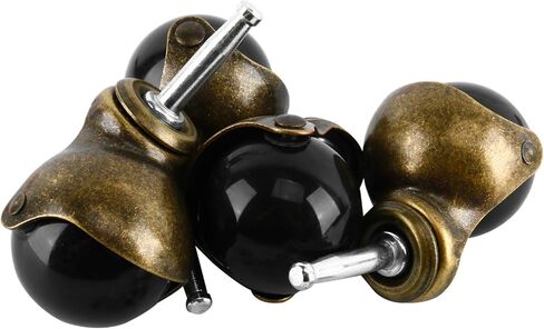 4 عبوات من العجلات الكروية النحاسية العتيقة مقاس 1.5 بوصة مع ساق تثبيت من نوع المقبس مقاس 5/16 بوصة × 1 1/2 بوصة (8 × 38 مم)، 176 رطلًا. السعة الإجمالية (4 عبوات، 1.5 بوصة مع جذع) in Kuwait