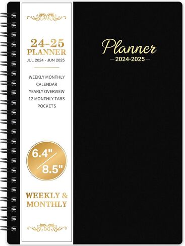 2024-2025 Academic Planner – Weekly ＆ Monthly Planner 2024-2025, Jul. 2024 – Jun. 2025, Calendar Planner, 6.4" x 8.5" with Flexible Cover, Tabs, Strong Twin-Wire Binding, Inner Pocket, 21 Notes Pages in Saudi Arabia