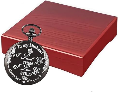 to My Husband Gifts for Wedding Husband for Him Wedding Aniversary Gifts，Engraved Pocket Watch with Box for Men in Saudi Arabia