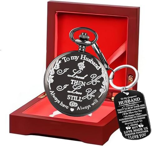to My Husband Gifts for Wedding Husband for Him Wedding Aniversary Gifts，Engraved Pocket Watch with Box for Men in Saudi Arabia