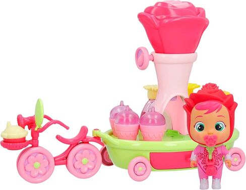Cry Babies Magic Tears Happy Flowers - Rose's Bike Cart Playset | 17+ Accessories and Exclusive Rose Doll in Kuwait