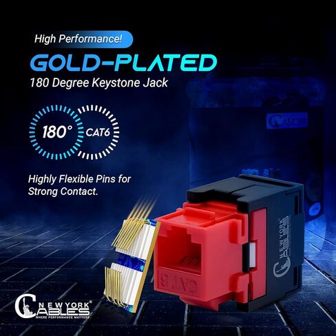 كابلات نيويورك RJ45 مقبس كيستون أفقي UTP، بدون أدوات، 180 درجة، مقبس كيستون RJ45 إيثرنت نحيف in Kuwait