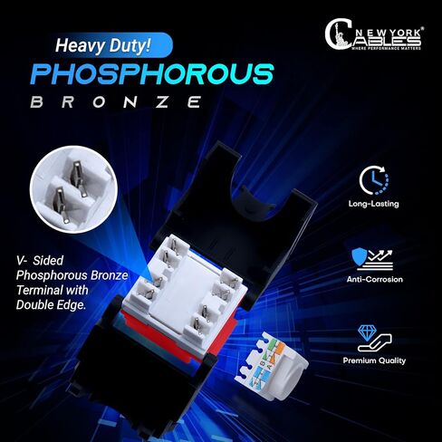 كابلات نيويورك RJ45 مقبس كيستون أفقي UTP، بدون أدوات، 180 درجة، مقبس كيستون RJ45 إيثرنت نحيف in Kuwait