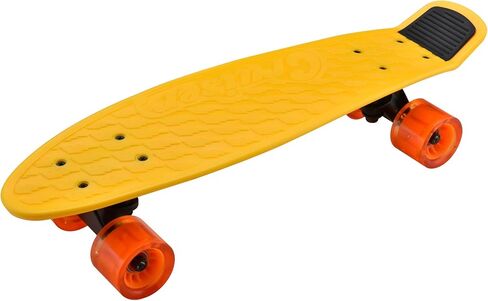 لوح تزلج صغير قياسي - لوح تزلج مزدوج كامل بطول 6 بوصات من البولي بروبيلين مع شاحنة من سبائك الألومنيوم مقاس 3.25 بوصة، وعجلات من البولي يوريثان مع إضاءة LED - للأطفال والمراهقين والبالغين (أصفر) in Kuwait