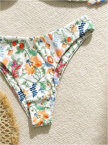 MakeMeChic Women's Bikini Set Graphic Print Twist Front Backless Summer Swimsuit Bathing Suit in Saudi Arabia