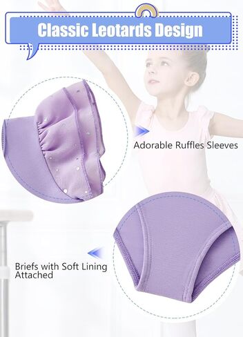 MERIABNY Ballet Leotards for Girls Ruffle Sleeves Dance Leotard With Detachable Skirt in Saudi Arabia