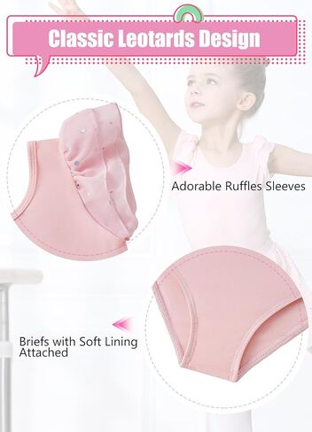 MERIABNY Ballet Leotards for Girls Ruffle Sleeves Dance Leotard With Detachable Skirt in Saudi Arabia