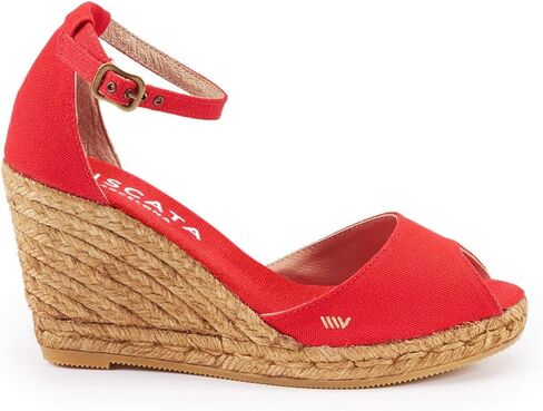 Viscata Aiguafreda Espadrille Canvas Wedges Spain Handmade 3 ½" Heel Women's Open Toe Sandals with Breathable Organic Cotton Canvas and 100% Natural Jute Midsole for all Occasions: Casual, Work, Party in Kuwait