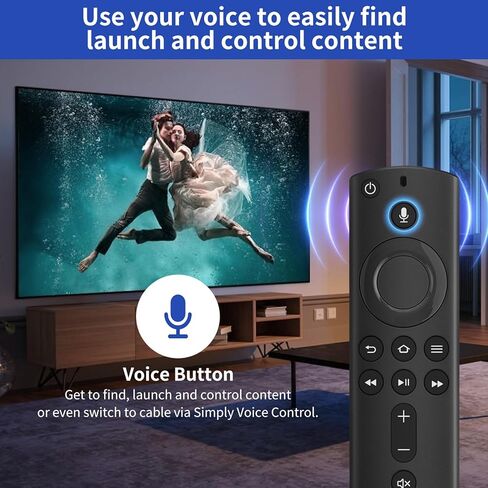 جهاز التحكم عن بعد الصوتي البديل L5B83H (الجيل الثاني) مناسب لعصا التلفزيون الذكية Amazon Fire (Lite، الجيل الثاني، الجيل الثالث، 4K)، مناسب للجيل الثالث من Amazon Fire Smart TV، مناسب لمكعب التلفزيون الذكي AMZ Fire (الجيل الأول والثاني) in Kuwait