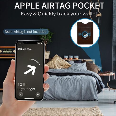 AirTag Wallet for Men, Slim Minimalist Elastic Genuine Leather Vertical Small Wallet with RFID Blocking for Front Pocket in Saudi Arabia
