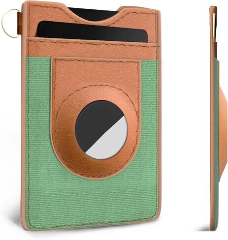 AirTag Wallet for Men, Slim Minimalist Elastic Genuine Leather Vertical Small Wallet with RFID Blocking for Front Pocket in Saudi Arabia