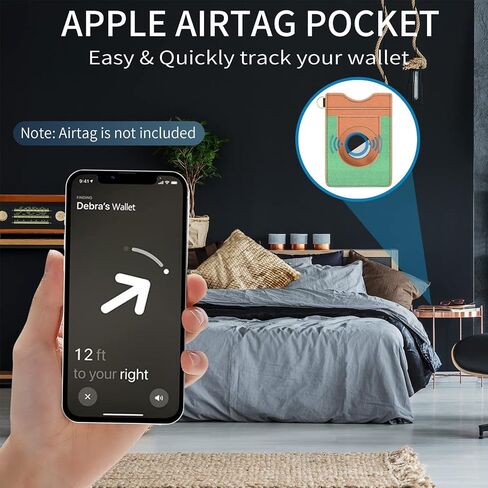 AirTag Wallet for Men, Slim Minimalist Elastic Genuine Leather Vertical Small Wallet with RFID Blocking for Front Pocket in Saudi Arabia