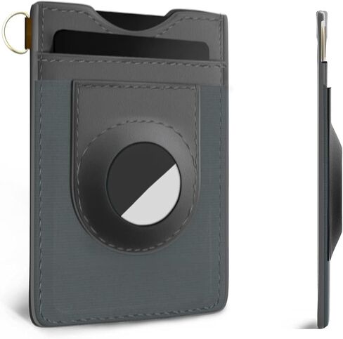 محفظة AirTag للرجال، محفظة صغيرة عمودية من الجلد الأصلي المرن والنحيف مع حجب RFID للجيب الأمامي in Kuwait