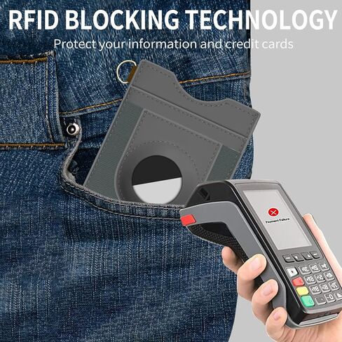 محفظة AirTag للرجال، محفظة صغيرة عمودية من الجلد الأصلي المرن والنحيف مع حجب RFID للجيب الأمامي in Kuwait
