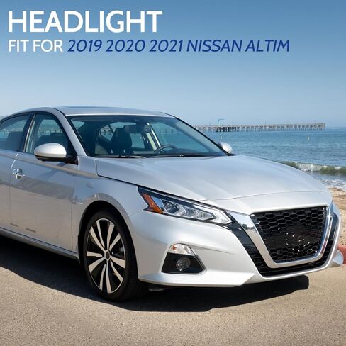 مجموعة مصابيح أمامية Sunhua مناسبة لـ 2019 2020 2021 Nissan Altima، زوج من المصابيح الأمامية الهالوجين اليسرى/السائق واليمين/الراكب بدون مصابيح in Kuwait