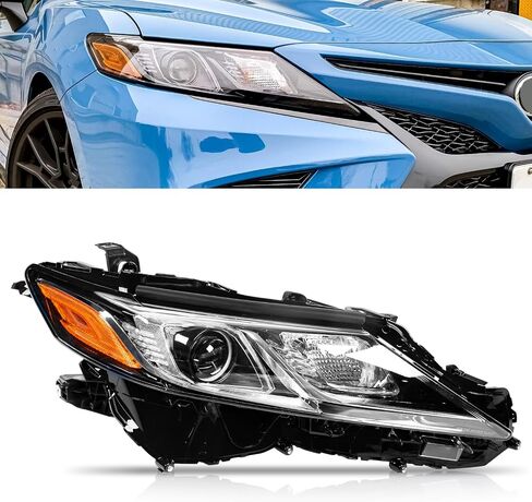 LED Headlight Assembly Fit for Toyota Camry L/LE/SE 2018-2022 Replacement Headlamp Left Driver Side Black Housing Amber Reflector in Saudi Arabia