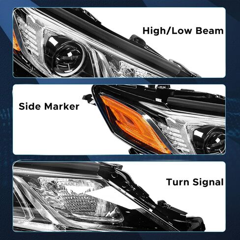 LED Headlight Assembly Fit for Toyota Camry L/LE/SE 2018-2022 Replacement Headlamp Left Driver Side Black Housing Amber Reflector in Saudi Arabia