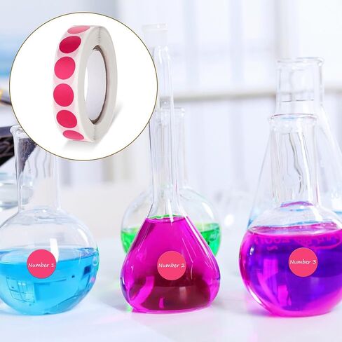 1000 قطعة من ملصقات ترميز الألوان مقاس 0.5 بوصة، ملصقات مستديرة باللون الوردي الفلوريسنت، ملصقات دائرية منقطة، ملصقات دائرية مقاومة للماء لمتجر المكتب والمنزل والفصول الدراسية in Saudi Arabia