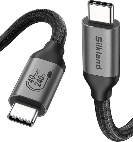 Silkland USB 4 Cable for Thunderbolt 4 Cable 4FT, 40Gbps Data Sync, 240W Fast Charging, 8K/5K@60Hz, [USB-IF Certified] Netbraid-48 USB C Thunderbolt Cable, Compatible for MacBook, iPad, Docking, SSD in Saudi Arabia