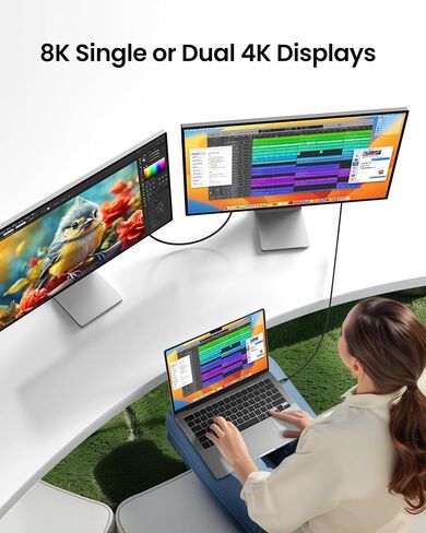 Silkland USB 4 Cable for Thunderbolt 4 Cable 4FT, 40Gbps Data Sync, 240W Fast Charging, 8K/5K@60Hz, [USB-IF Certified] Netbraid-48 USB C Thunderbolt Cable, Compatible for MacBook, iPad, Docking, SSD in Saudi Arabia
